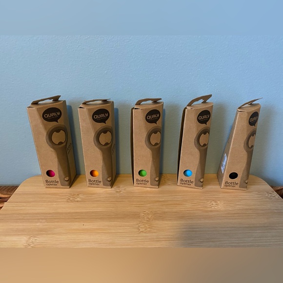 Qualy Design 67 Bottle Openers pink, orange, green, blue, and black New in box - Picture 12 of 13
